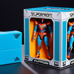 **Prompt:** Close-up shot of a Supertron limited edition figure still in its premium packaging, showcasing the detailed design and vibrant colors, emphasizing the unboxing experience.